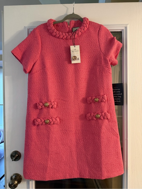 Tuckernuck Dresses & Skirts - Tuckernuck Coral Pink Tweed Dress with Braided Trim